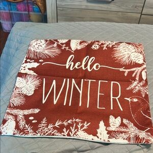 Hello Winter/Hello Christmas Decorative Pillow Covers- Red